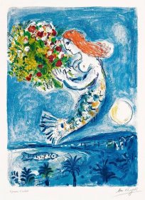 Marc Chagall Lithograph, La Baie des Anges (The Bay of Angels), 1962