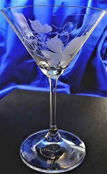LsG-Crystal Skleničky na Martini koktejly ručně broušené dekor Víno Cindy-9429 180 x 130 mm 280ml.6 Ks.