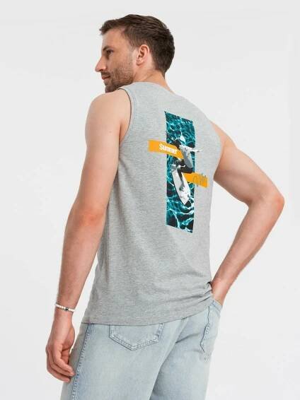 Pánské tílko OMBRE OM-TSTT-0191 GREY MELANGE velikost: S : ALTISPORT.cz