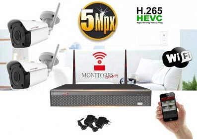 Monitorrs Security Wifi IP kamerový set 5MPix 2xkamera (6183K2)
