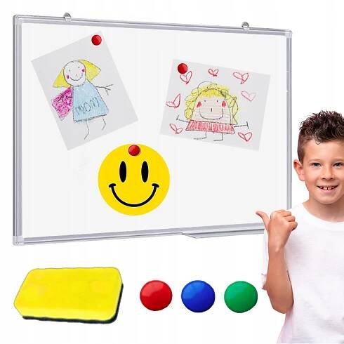 Magnetická tabule SUCHÁ na magnety 60x40 pro děti BÍLÁ