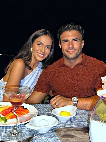 Vicky Pattison and her husband on a romantic getaway in the Maldives.