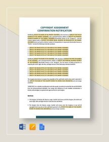 Copyright Assignment Confirmation Notification Template