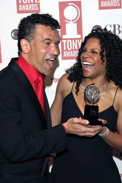 Brian Stokes Mitchell and actress Audra McDonald meet again during the 2004 Tony Awards. McDonald won Best Performance by a Featured Actress in a Play for A Raisin in the Sun . Mitchell and McDonald had previously appeared together in Ragtime . (© Andrew Kent/Corbis)
