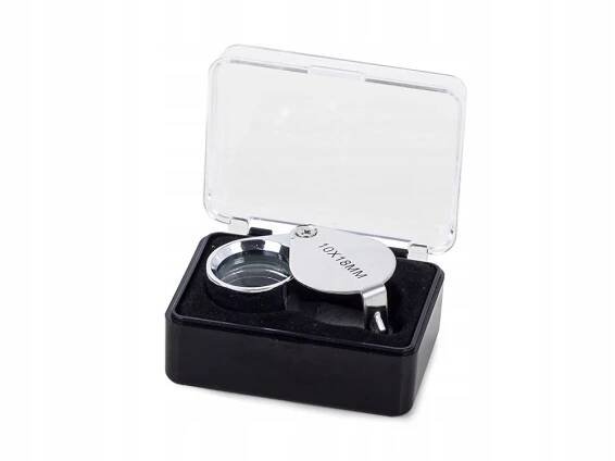 Verk 09003 Skládací mineralogická lupa - zvětšení 10 ×, průměr 18 mm