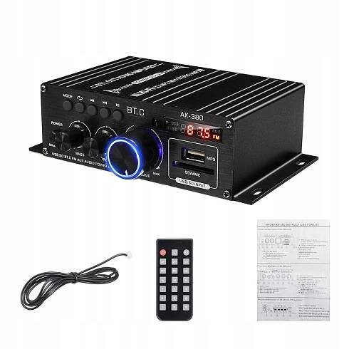DIGITÁLNÍ ZESILOVAČ VÝKONU STEREOFONNÍHO ZVUKU BLUETOOTH FM + DÁLKOVÉ OVLÁDÁNÍ za 541.00CZK - Allegro