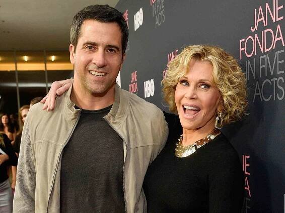 Troy Garity and Jane Fonda attends the premiere of HBO's 
