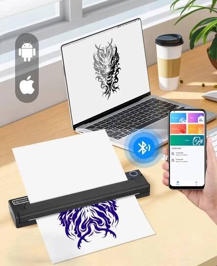 Mini termická tiskárna tetování dokumenty malá A4 přenosná USB-C Bluetooth Výrobce Zenwire