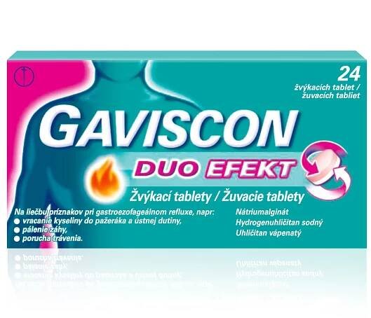 Gaviscon Duo Efekt 24 žvýkacích tablet