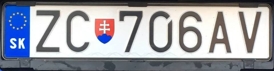 Registrační značka Slovensko – ZC – Žarnovica, foto: www.podalnici.cz