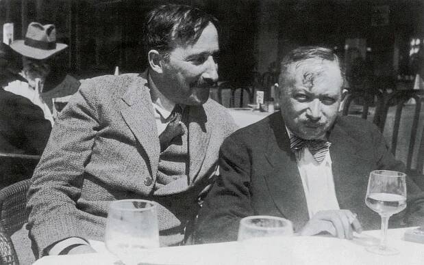 Fotografía de Stefan Zweig y Joseph Roth en Ostende, verano de 1936. Fotografía probablemente de Lotte Altmann, secretaria de Zweig.