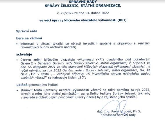 Snadnější cesta k bonusu. Správní rada zmírnila podmínky vedení Správy železnic k jeho vyplacení - Zdopravy.cz