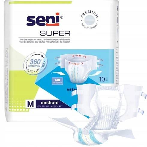 Super Seni plenky pro dospělé na suchý zip M