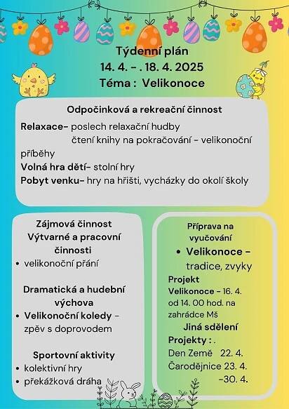 Týdenní plán - Školní družina - ZŠ a MŠ Rosovice