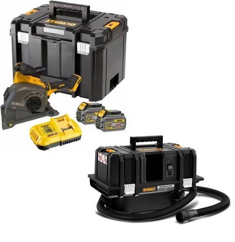 DeWalt Flexvolt DCG200T2 aku drážkovací fréza 54V 2x6,0Ah aku + vysavač DCV586MN