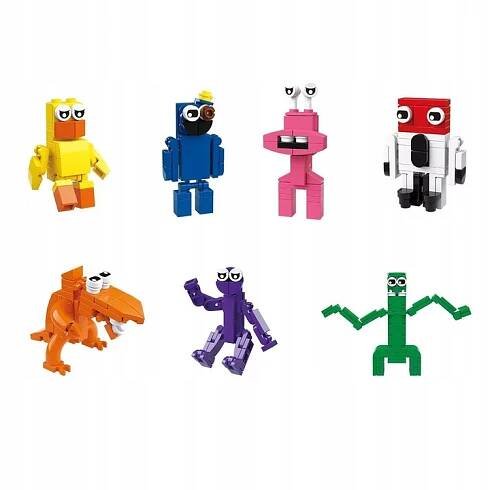 Figurky RAINBOW FRIENDS stavebnice 7 ks Roblox Blue Green narozeniny dárek