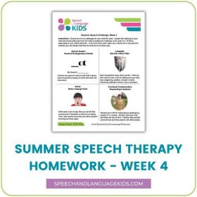 Summer Speech Therapy Homework - Week 4 - Speech And Language Kids