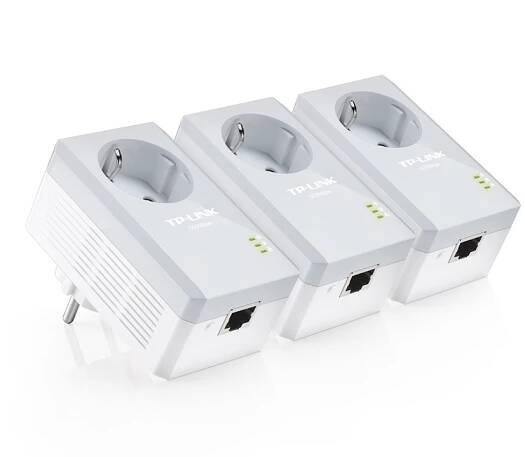 AV500 Powerline Adapter with AC Pass Through 3-Pack Network Kit