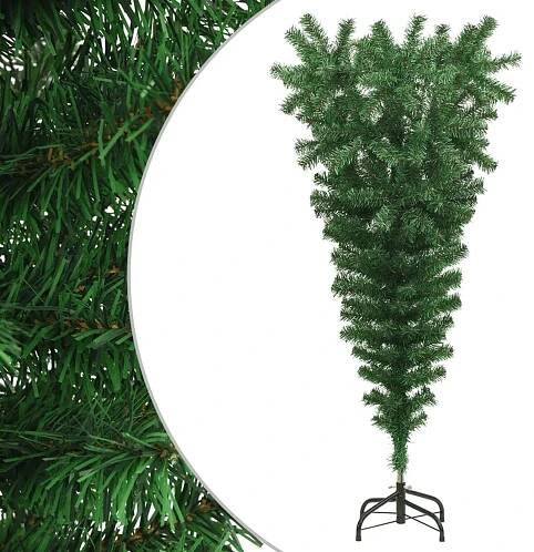 Umělý vánoční stromek vzhůru nohama se stojanem zelený 120 cm Zelená329172