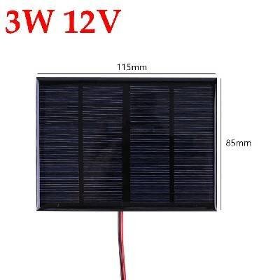 Solární panel s rychlým nabíjením 3W 5V | přenosná nabíječka - 3W 12V
