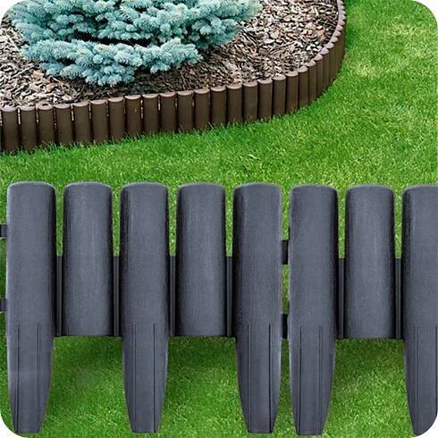 Zahradní lem plast 280 cm x 24 cm šedý za 174.00CZK - Allegro
