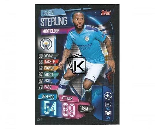 Fotbalová kartička 2019-2020 Topps Champions League Match Attax - Manchester City - Raheem Sterling 11