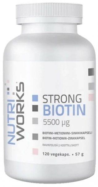 NutriWorks Strong Biotin 5500µg - 120 kapslí 