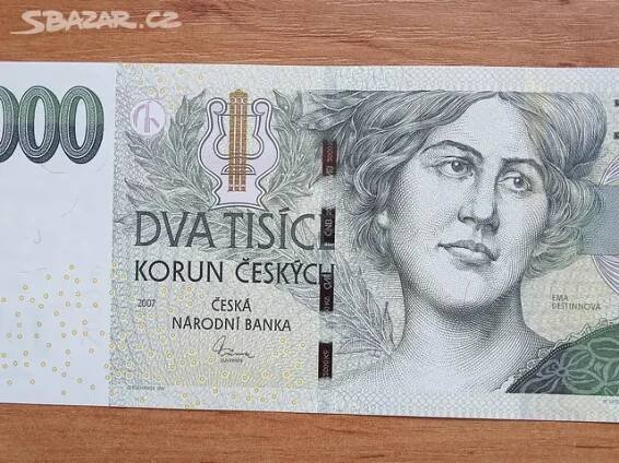 Bankovka 2000 Kč 2007 série F 04 stav N/N !!