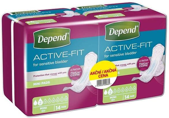 Depend Active-Fit Mini inkontinenční vložky duopack 2x14 ks