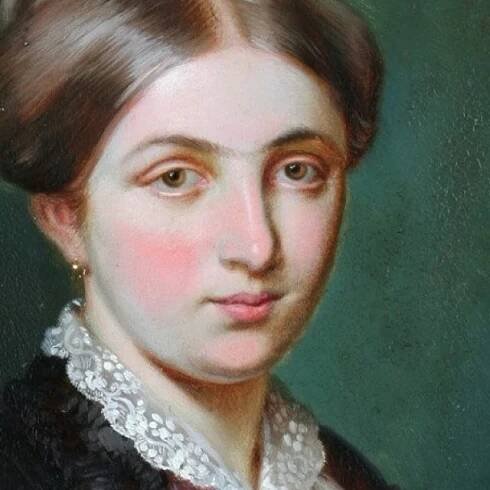 Marie Aloisie Riegrová-Palacká na portrétu od Josefa Mánese | foto: Josef Mánes,  eSbírky – kulturní dědictví on-line,  Národní muzeum - Historické muzeum,  CC BY 4.0
