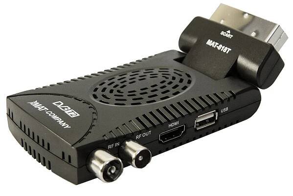 DEKODÉR TV TUNER DVB-T2 HEVC H.265 FULL HD MINI STICK PILOT BATERIE SET