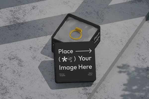Mockup jewelry box brand brandi templa ring photo prod mockup tem 3д