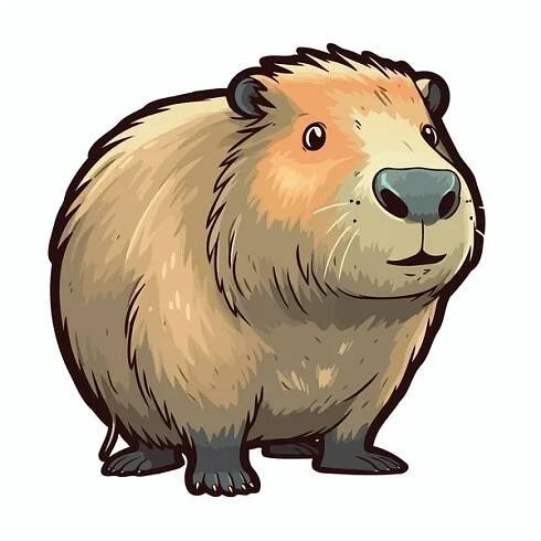 Zvíře savec capybara izolované na bílém pozadí minimalistický vektor ilustrace — Ilustrace