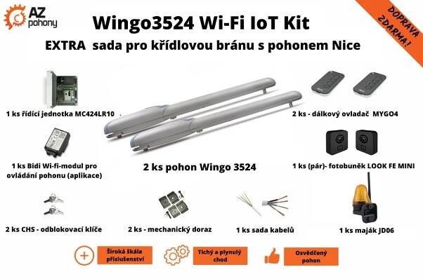 Wingo3524 Wi-Fi IoT Kit - EXTRA  sada pro křídlovou bránu s pohonem Nice