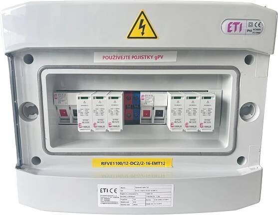 Elektrický rozvaděč pro FVE, 2 stringy, 2 svodiče, 1000V DC | ABCTECH - výpočetní technika a elektronika