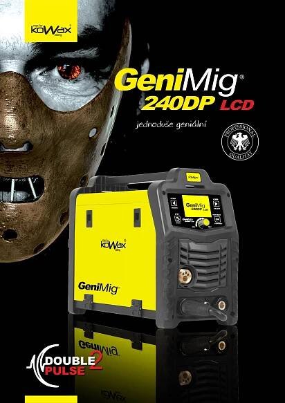 KOWAX® GeniMig®240DP LCD, MIG/MAG/MMA/LiftTIG, D.Pulz, SYN, JOB18, 2T/4T/S4T, 4kl, 5kg -