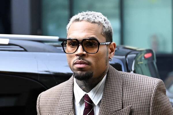 Chris Brown outside Southwark Crown Court.
