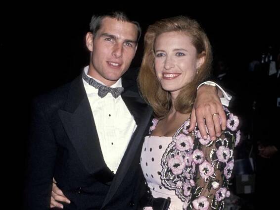 Tom Cruise and Mimi Rogers during Swifty Lazar's Post Oscar Party at Spago's Restaurant in Hollywood, California, United States