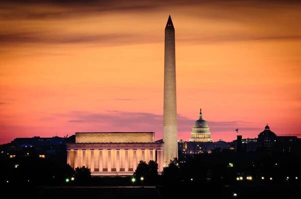 Washington DC skyline stock photo. Image of capitol, glowing - 24652354