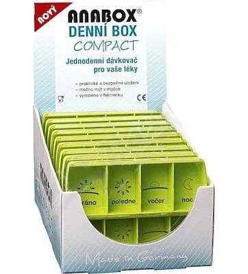 Dávkovač na léky - zelený ANABOX denní box COMPACT