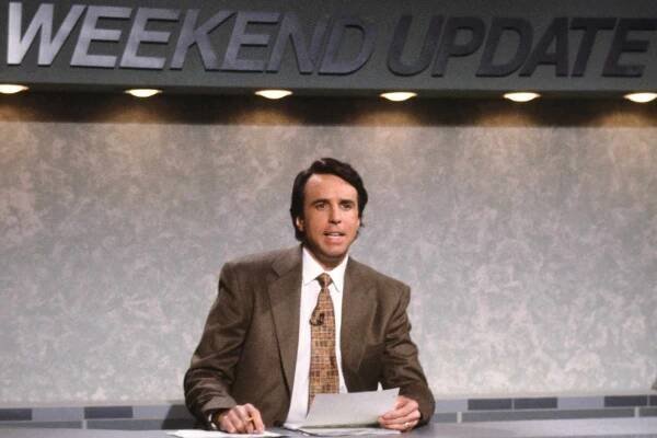 Kevin Nealon during 'Weekend Update' on March 14, 1992