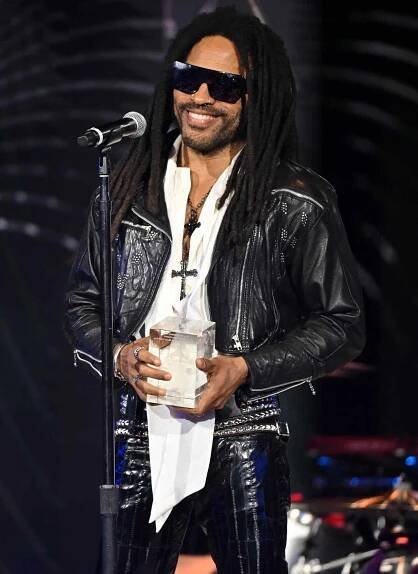 Lenny Kravitz accepts the Global Impact Award onstage during the Recording Academy Honors presented by the Black Music Collective 