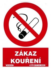 Zákaz kouření 210x297mm - plastová tabulka - Veselý-kutil.cz