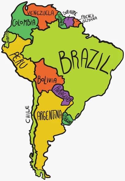 Mapa Jižní Ameriky Státy, HD Png Download - kindpng
