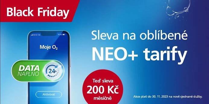 Sleva 200 korun na tarify O2 Neo+