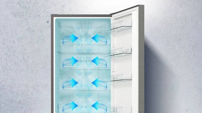 Rovnoměrná distribuce vzduchu Multi Air Flow v kombinované chladničce Hisense RB390N4AWE_02