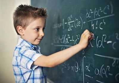 Boy Solving Difficult Mathematical Problems