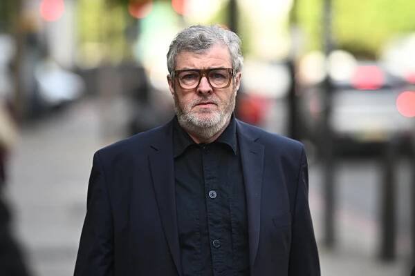 Paul Gallagher arriving at Westminster Magistrates' Court.