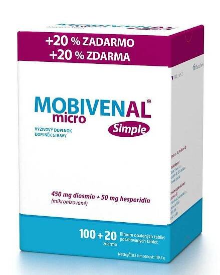 MOBIVENAL micro Simple 100 tablet + 20 ZDARMA - srovnání cen | Leano.cz