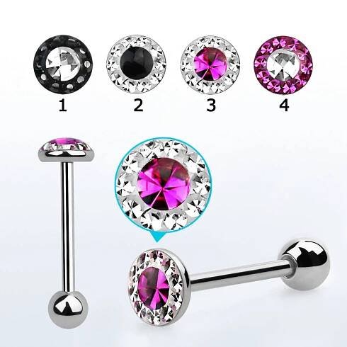 Piercing do jazyka zirkony - JK088